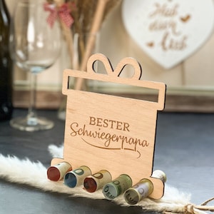 Cadeau d'argent présentoir en bois « Meilleur beau-père » | Cadeau d'argent | Bon | Cadeau | Cadeau d'anniversaire | Idée cadeau | Fête des pères