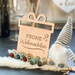Wooden display money gift &quot;Merry Christmas&quot; | Money gift Christmas | Christmas gift | Christmas voucher