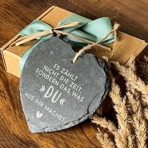 Slate Heart Small &quot;Time doesn&#39;t count&quot;