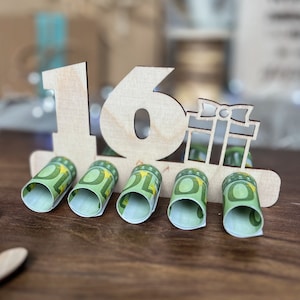 Wooden display money gift &quot;16&quot; | Voucher alternative | Gift idea | Voucher | 16th birthday