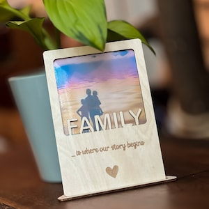 Spruchreif | Wooden picture frame Family | Picture frame with engraving | Gift for family | Father&#39;s Day | Mother&#39;s Day | Family picture | Family