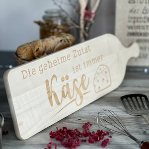 Spruchreif · XXL wooden serving board · Cutting board with engraving &quot;The secret ingredient is...&quot; · Wooden serving plate · Wooden board with handle