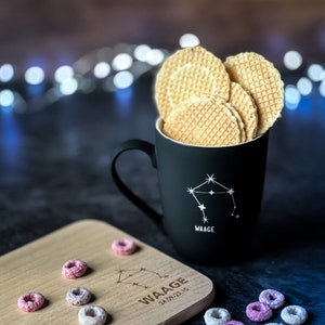 Ready for a saying | Soft-touch mug with double-sided constellation engraving | Zodiac sign gift idea | Libra constellation