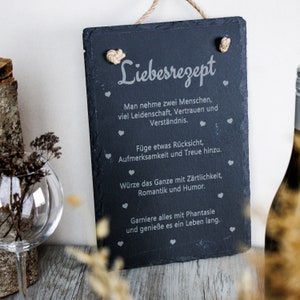 Slate board &quot;Love Recipe&quot;