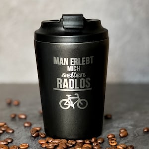 Thermo mug &quot;Radlos&quot; | Thermo mug with lid | Stainless steel insulated mug | Thermo mug for on the go | Hot/cold drinks