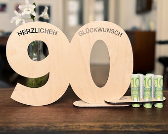 Spruchreif | Gästebuch aus Holz | Holz Gästebuch | Deko Zahlen 90 | Jahreszahlen | Geschenkidee zum 90. Geburtstag | Geburtstag | Jubiläum