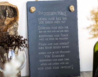 Slate plaque "In this house..."