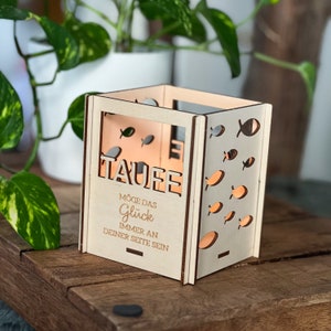 Tealight holder &quot;Baptism&quot; | Lantern | Gift idea | Home Decor | Tealight holder with engraving | Candle holder | Decoration | Baptism decorations