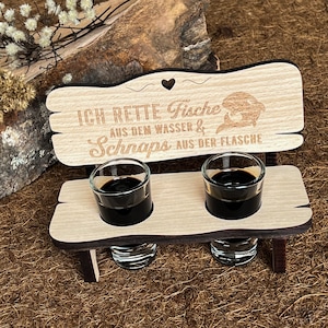 Spruchreif | Liquor bench with engraving | Liquor bench for anglers | Liquor bar | Liquor gifts | Fishing gifts | Gifts for anglers
