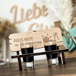 Schnapps bench with two glasses &quot;Happy 70th Birthday&quot; | Schnapps bench birthday | Schnapps gift | Gift idea | Seventieth birthday