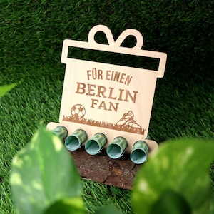 Regalo de dinero con expositor de madera "Para un fanático de Berlín" | Regalo de dinero Berlín | Regalo aficionado al fútbol | Aficionado al fútbol | Fútbol | Alternativa de vale