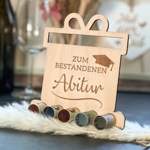 Regalo de dinero con exhibición de madera “Para la graduación” | Vale | Idea de regalo | Alternativa de bono | inyección financiera | Graduación | egresados de la escuela