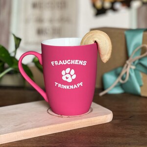 Soft-Touch Mug Pink &quot;Mistress&#39;s Drinking Bowl&quot; | Dog Owner | Paw | Coffee Mug | Tea Mug | Engraved Mug
