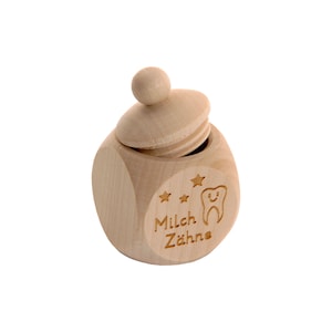 Caja de madera para dientes de leche con tapa de rosca y grabado · Caja de dientes infantil para guardar dientes de leche, perfecta como regalo · Dientes de leche