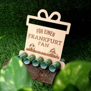 Regalo in denaro con display in legno "Per un fan di Francoforte" | Regalo in denaro Francoforte | Appassionato di calcio regalo | Appassionato di calcio | Calcio | Buono