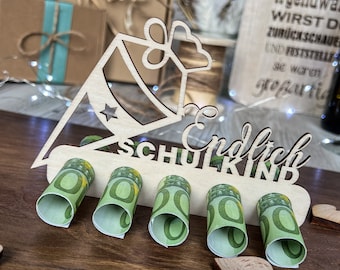 Unique money gift for starting school | Gift for a schoolchild | Gift idea for children | Money gift packaging | Finally a schoolchild