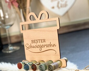 Wooden money gift stand "Best Son-in-Law" | Money gift | Gift certificate | Gift | Birthday gift | Gift idea