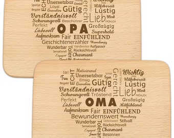 2er Set Frühstücksbrettchen Oma und Opa · Brotzeitbrett mit Gravur · Geschenkidee Großeltern · Geschenk Opa · Geschenke Oma · Vesperbrett