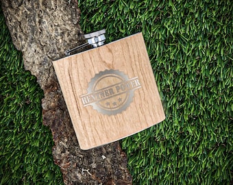 Hip flask "Retiree Power" | Hip flask with engraving | Stainless steel hip flask | Hip flask | Engraved hip flask | Retiree | Retirement | Retirement gift
