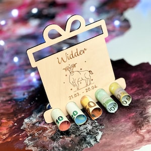 Holzaufsteller Geldgeschenk Sternzeichen "Widder" | Horoskop | zodiac | Astrologie | Geschenkidee | Gutscheinalternative | Gutschein
