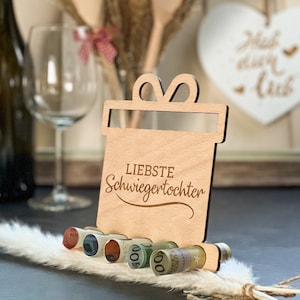 Holzaufsteller Geldgeschenk "Beste Schwiegertochter" | Geldgeschenk | Gutschein | Geschenk | Geburtstagsgeschenk | Geschenkidee
