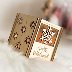 Tealight holder &quot;Beautiful winter time&quot; | Lantern | Gift idea | Christmas decoration | Tealight holder with engraving | Candle holder | Decoration