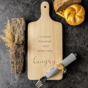Saying board | Cutting board with handle | Wooden board with saying | Cutting board with engraving | Snack board | Wooden cutting board for hanging