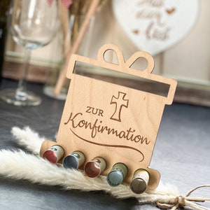 Regalo de dinero con pantalla de madera “Para confirmación” | Vale | Idea de regalo | Alternativa de bono | inyección financiera | regalos cristianos