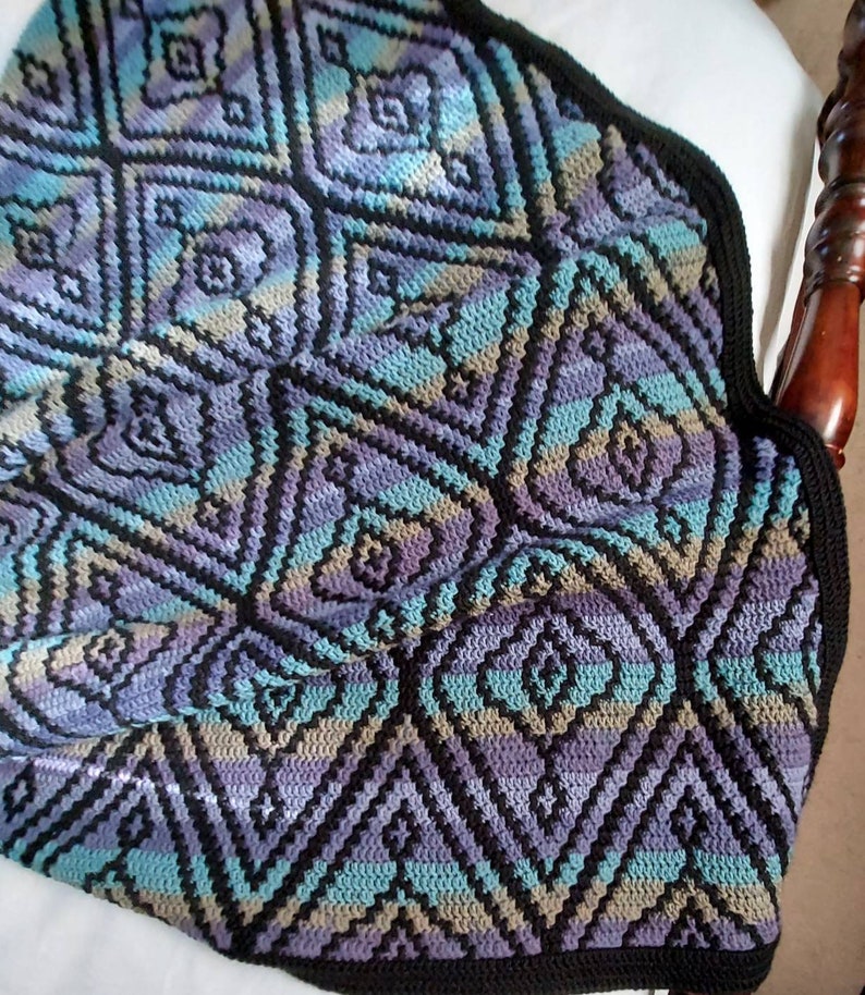 Mosaic Crochet Casablanca Afghan Etsy