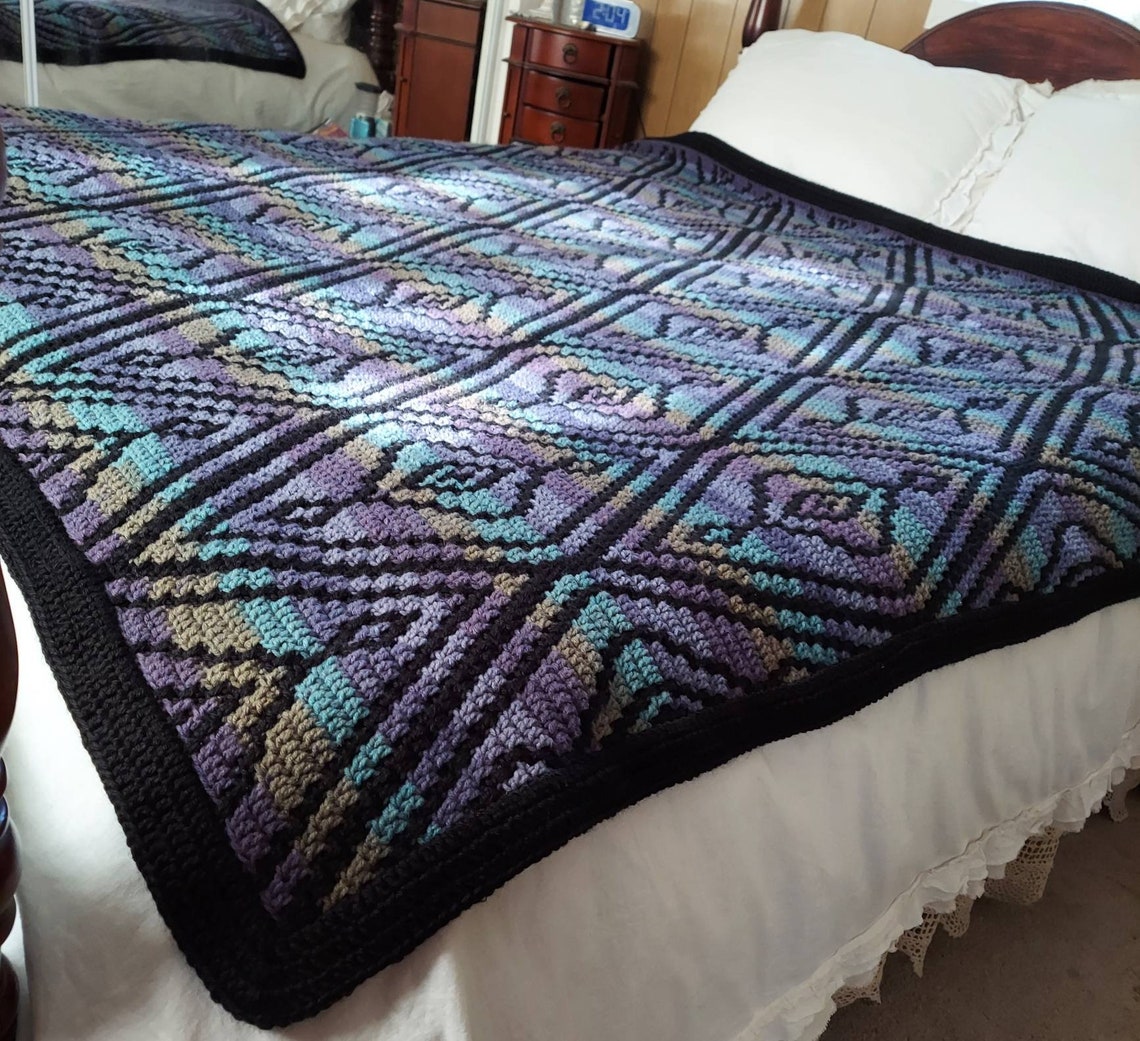 Mosaic Crochet Casablanca Afghan Etsy