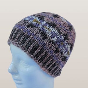 Handknit wool Fair Isle hat