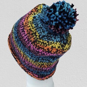 Wool rainbow hat, Women&#39;s M, Men&#39;s S