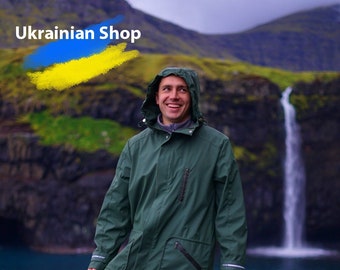 men's raincoat, waterproof and windproof jacket for men, Hooded Warm Autumn Mens Jacket Designer Clothing I stand with Ukraine, Ukraine shop