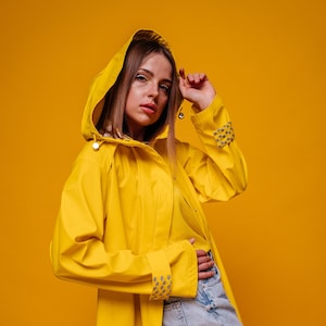 bright Yellow Raincoat, perfect for spring, summer and autumn rainy days image 1