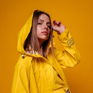 bright Yellow Raincoat, perfect for spring, summer and autumn rainy days image 3