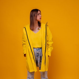 bright Yellow Raincoat, perfect for spring, summer and autumn rainy days image 2