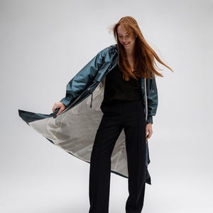 Women&#39;s Emerald Trench Raincoat Dark green coat
