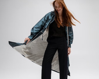 Women's Emerald Trench Raincoat Dark green coat