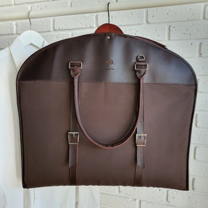 Leather garment bag travel garment bag carry-on garment bag with handles suit garment bag hanging garmentbag brown Personalized Bag for him