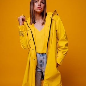 bright Yellow Raincoat, perfect for spring, summer and autumn rainy days image 6