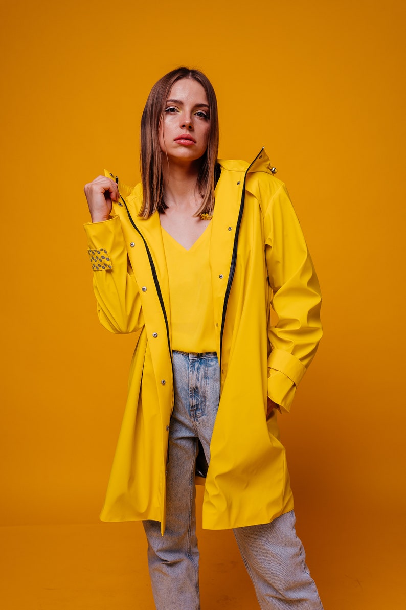 bright Yellow Raincoat, perfect for spring, summer and autumn rainy days image 6