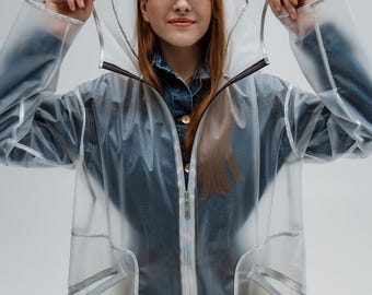 Women's Transparent Matte Raincoat