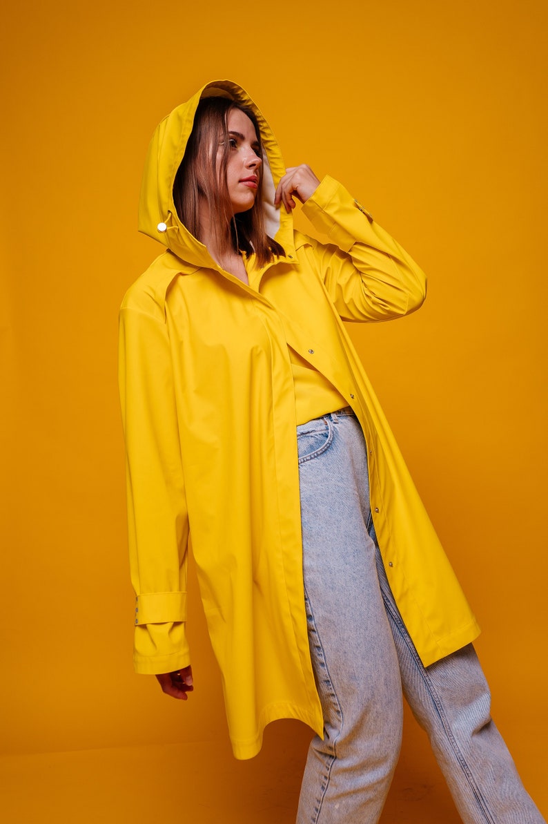 bright Yellow Raincoat, perfect for spring, summer and autumn rainy days image 4