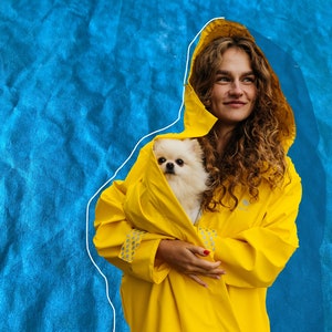 Damen Gelb Reflektierende Regenjacke