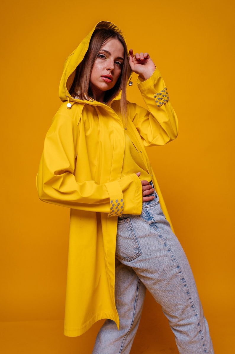 bright Yellow Raincoat, perfect for spring, summer and autumn rainy days image 1