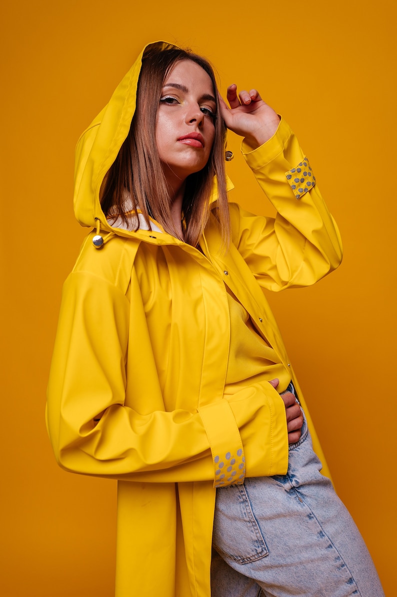 bright Yellow Raincoat, perfect for spring, summer and autumn rainy days image 3