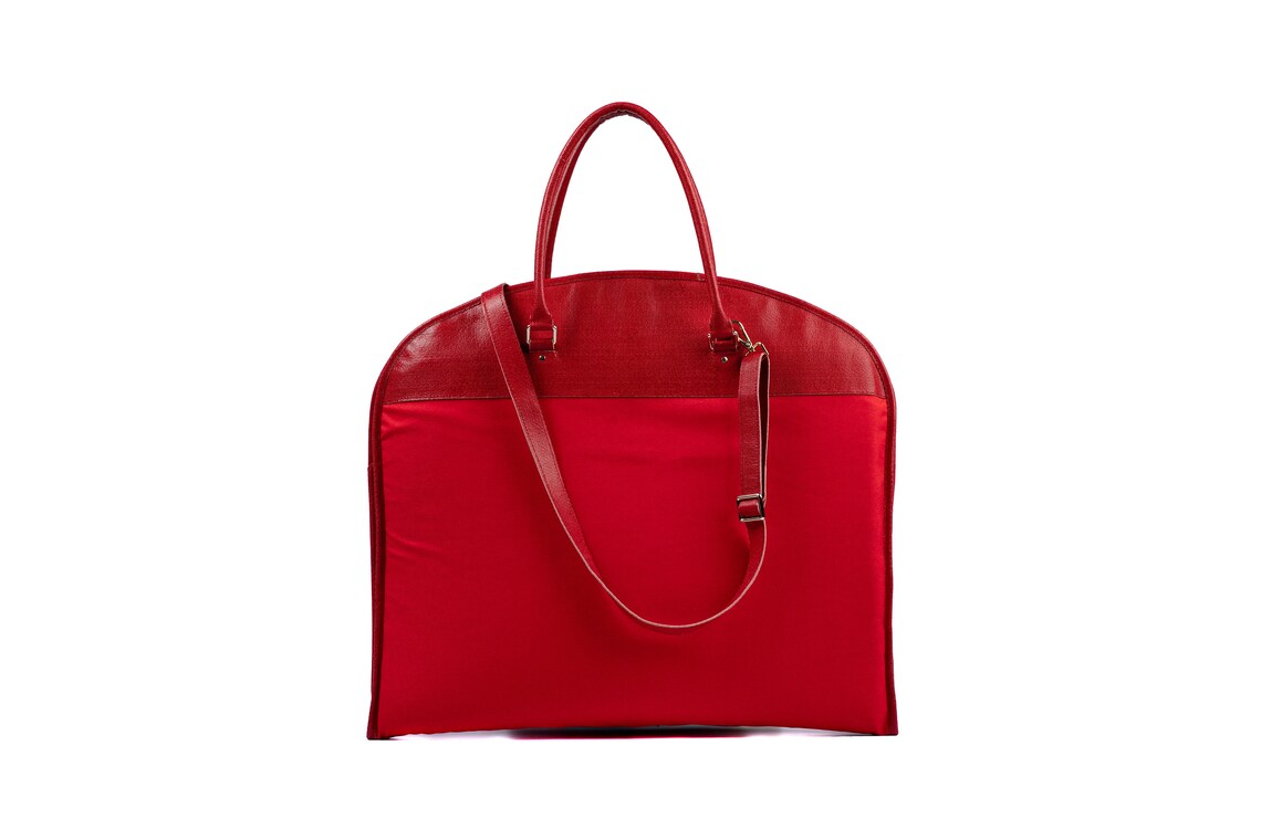 Personalized Ladies Travel Bag Red Leather Carryon garment Etsy