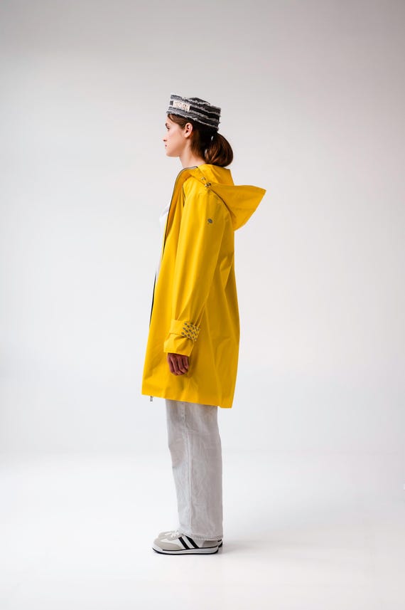 Chubasquero Amarillo Chubasquero Elegante Hombre Chaqueta