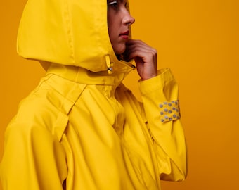 Women's Bright Yellow Raincoat waterproof coat