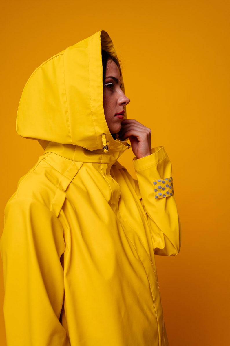 bright Yellow Raincoat, perfect for spring, summer and autumn rainy days image 7